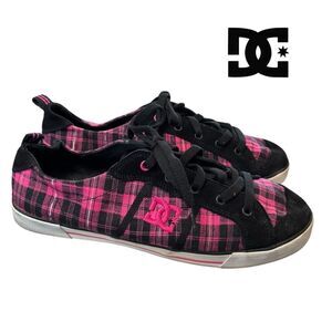 DC Shoes Women's Fiona Pink Black Lace-up Metallic Thread Shoes Sneakers 11 11W